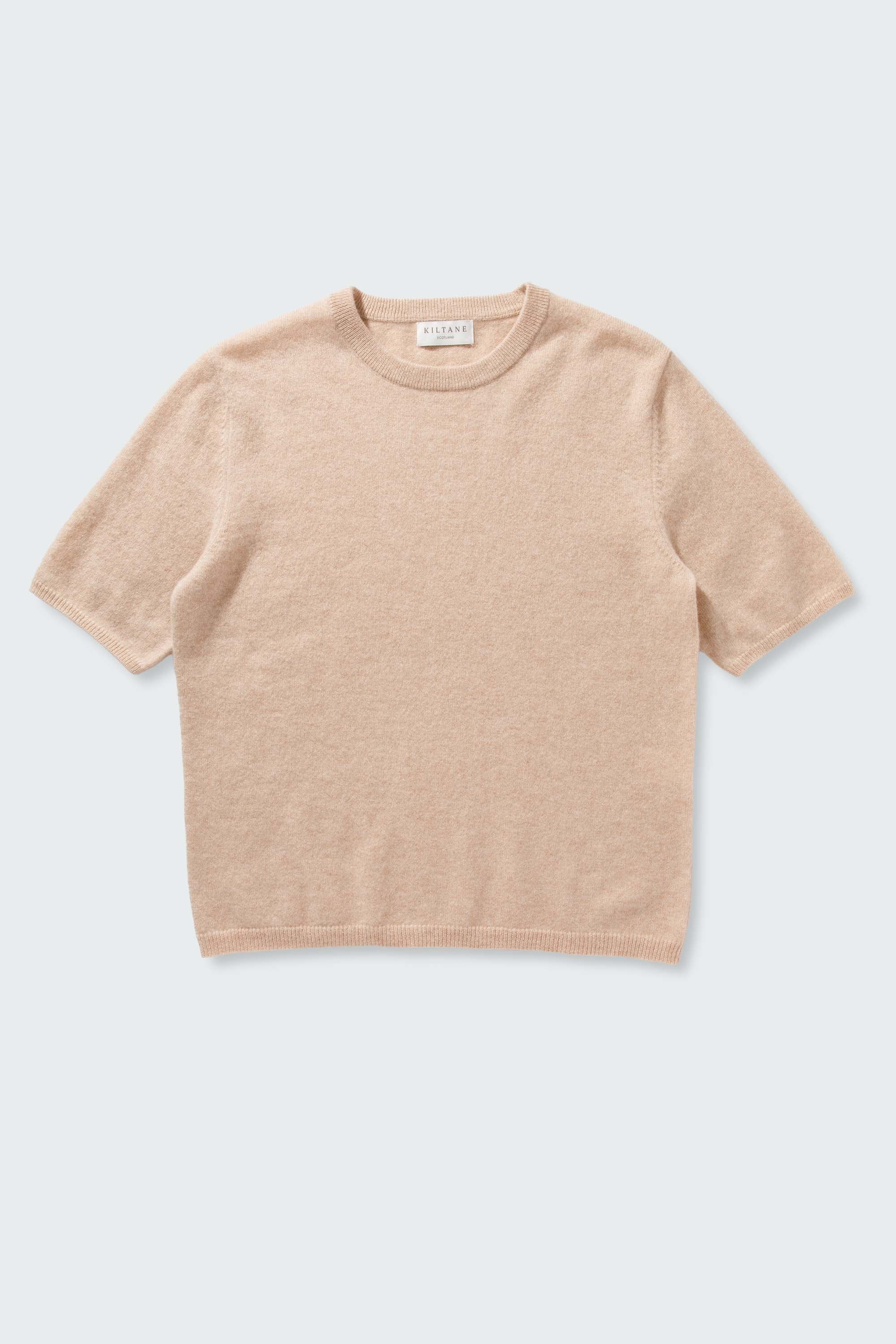 Women's Crew Neck Cashmere T-Shirt - Vicuna - Image 5