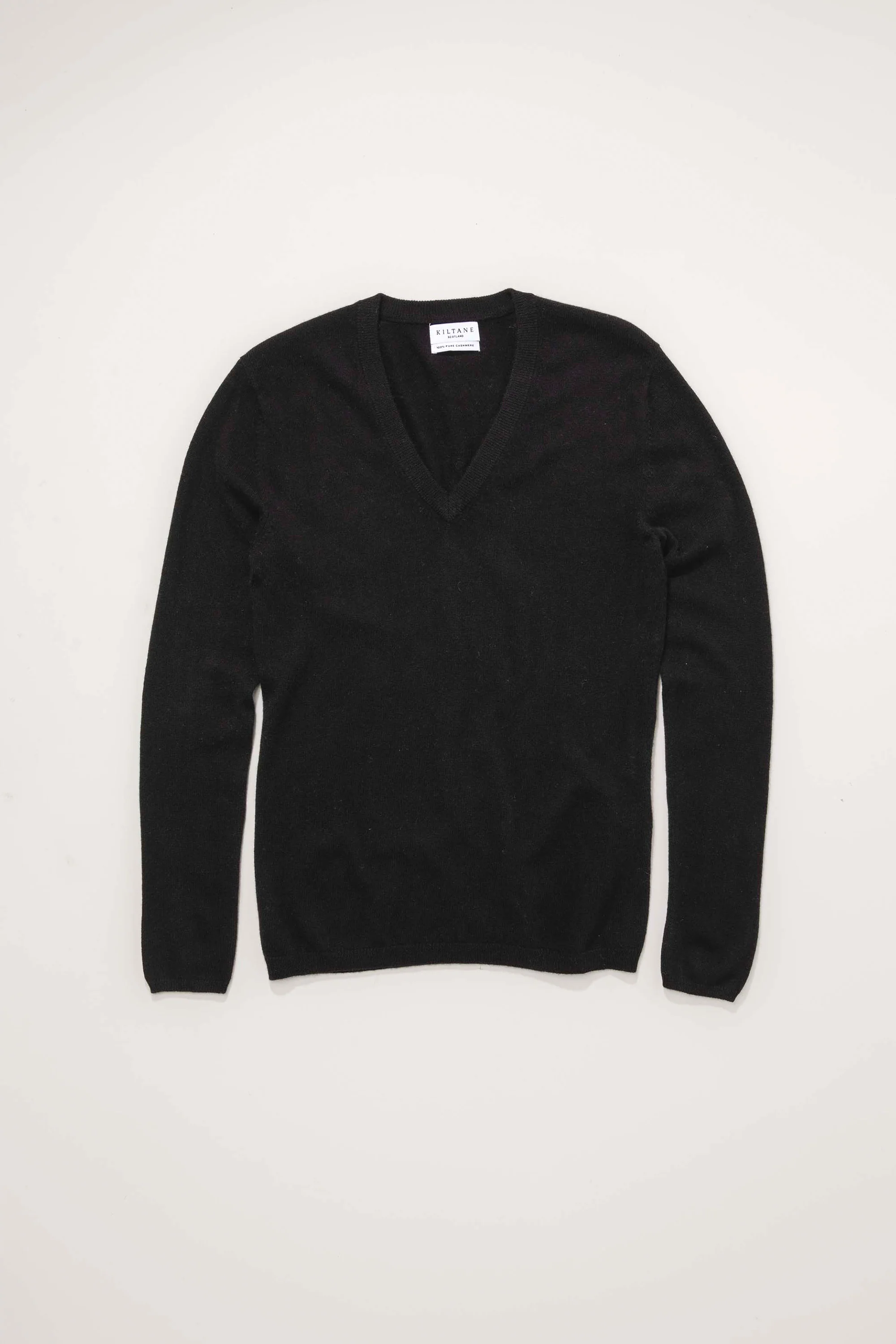 Women's Cashmere V Neck Jumper - Black - Image 3