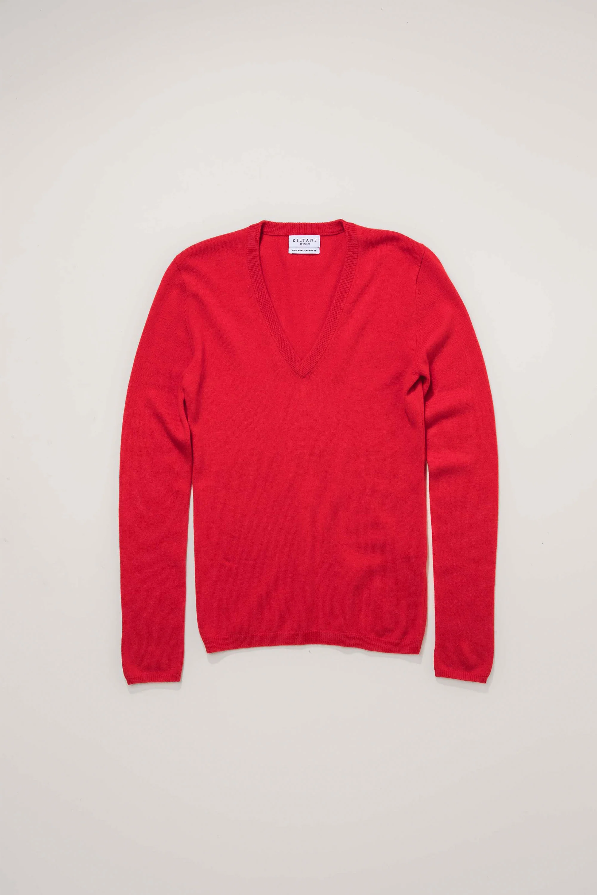 Women's Cashmere V Neck Jumper - Red - Image 3