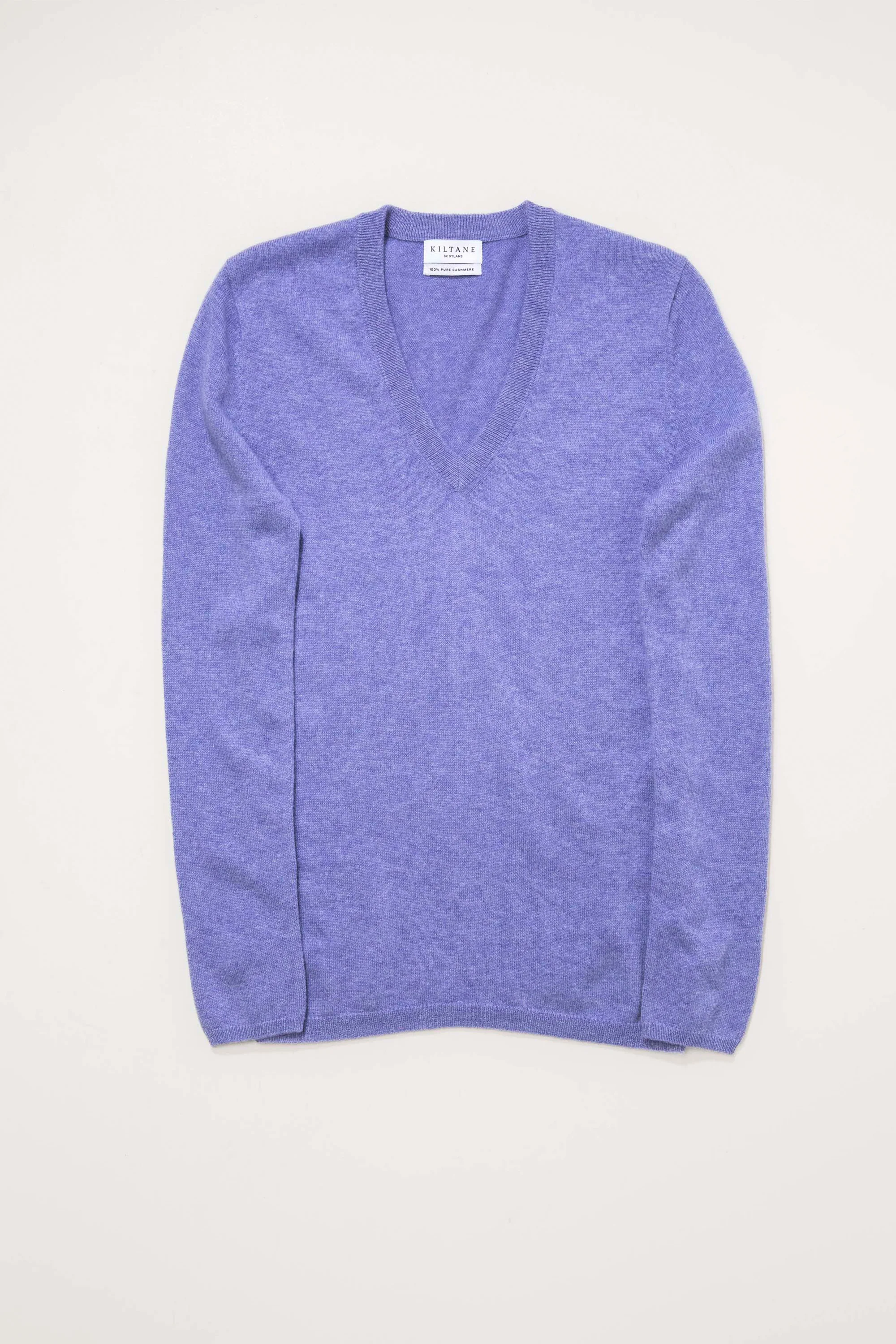 Women's Cashmere V Neck Jumper - Wisteria - Image 3
