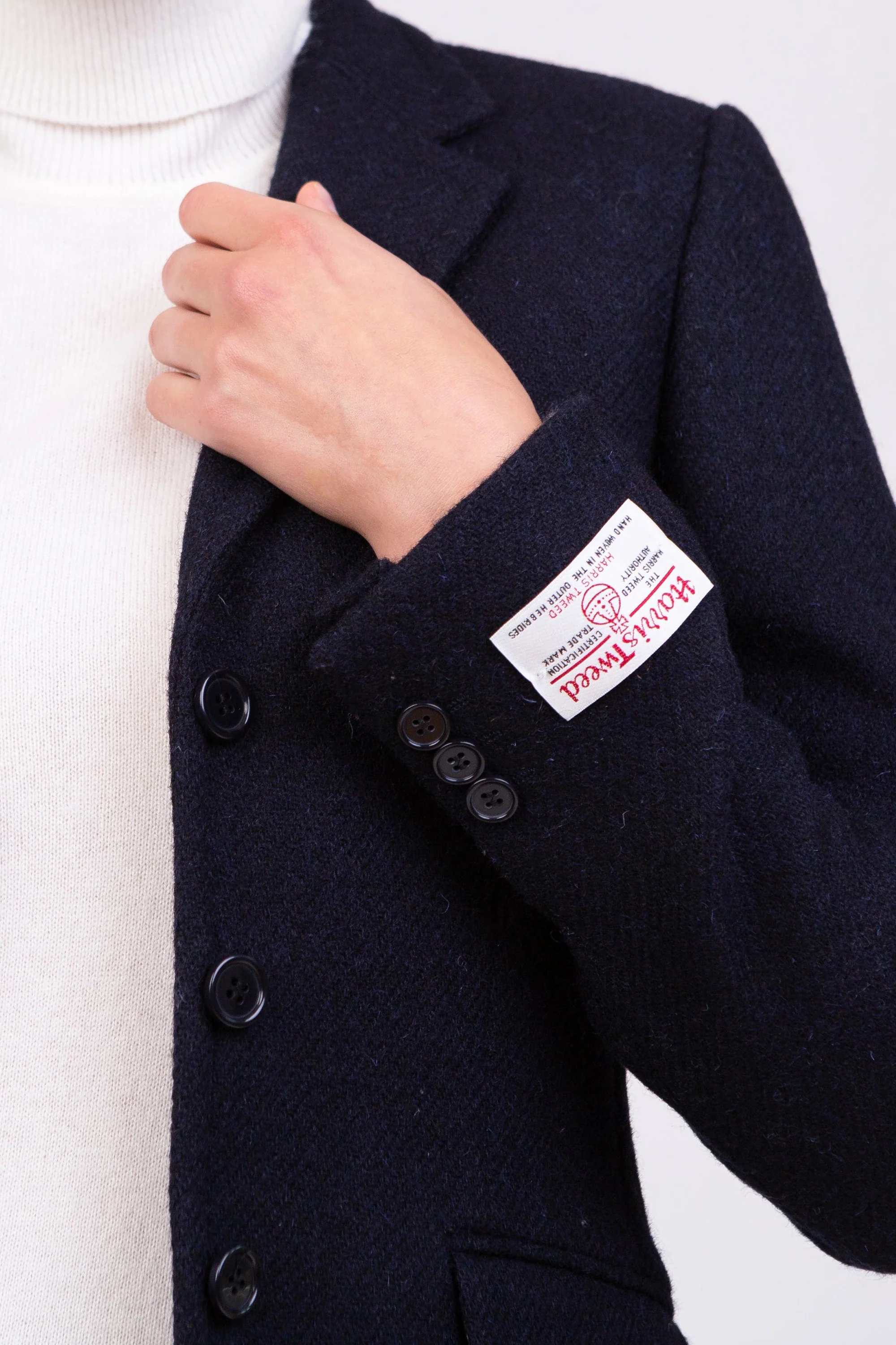Women's Harris Tweed Claire Blazer - Dark Navy Twill Solid - Image 4