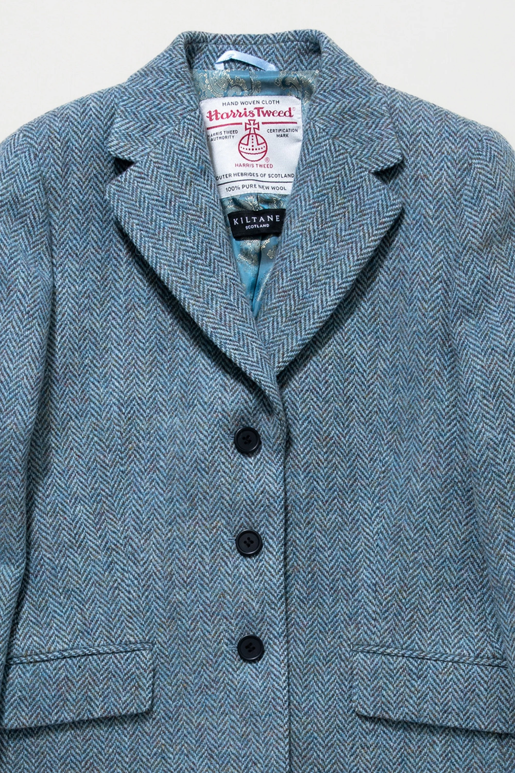 Women's Harris Tweed Claire Blazer - Light Blue Herringbone Mix - Image 4
