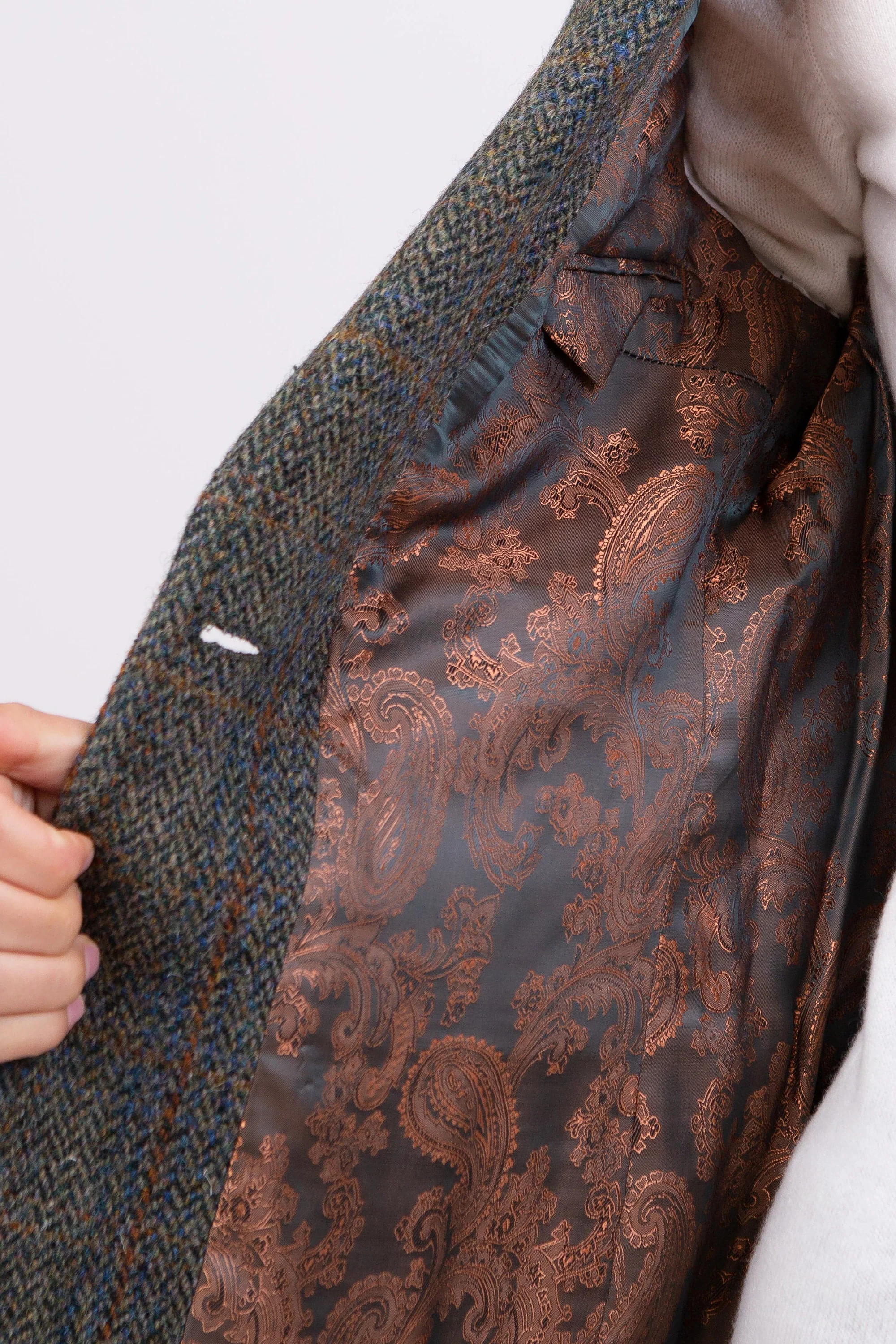 Women's Harris Tweed Janice Blazer - Dark Green Check - Image 5