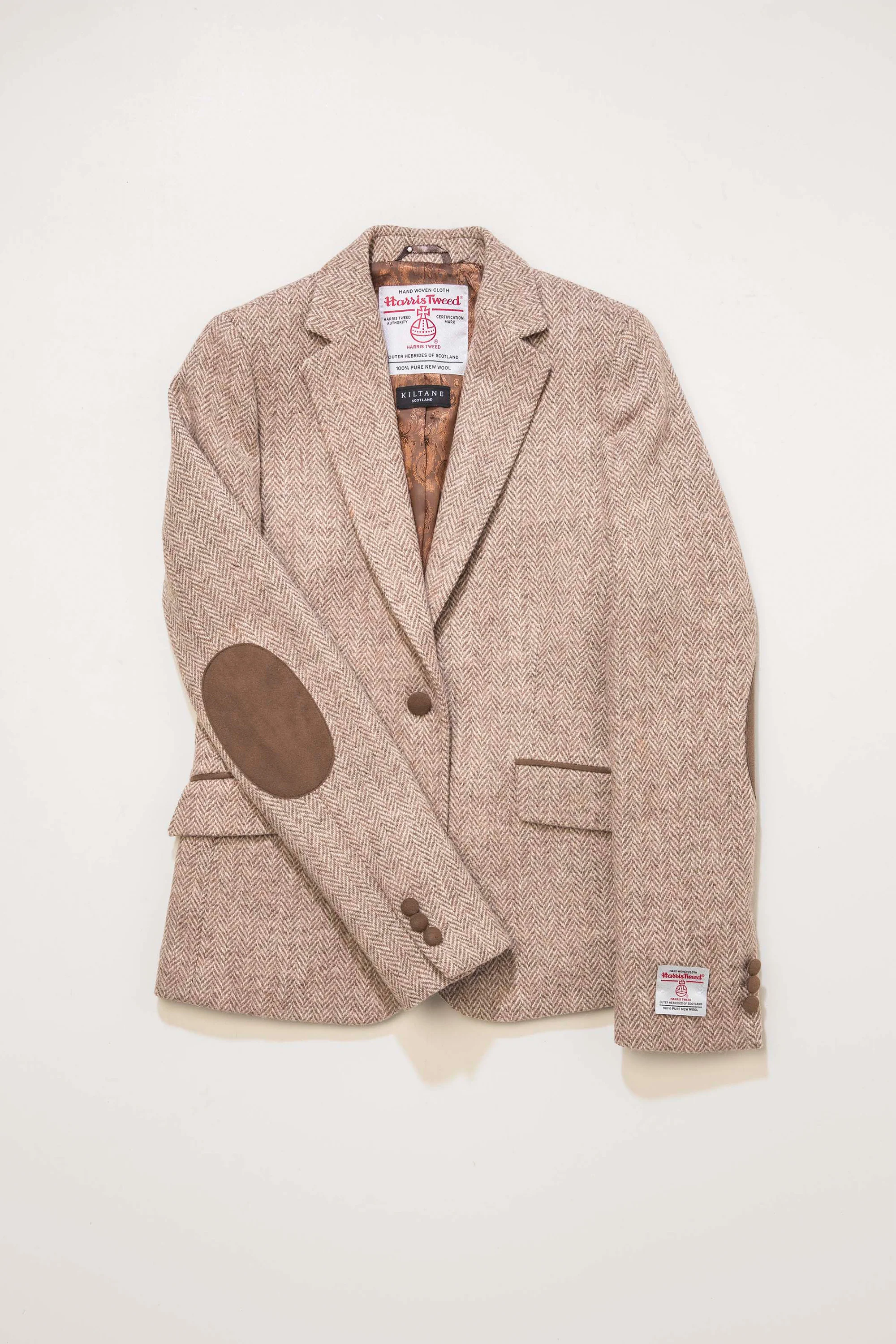 Women's Harris Tweed Janice Blazer - Light Beige Herringbone - Image 4